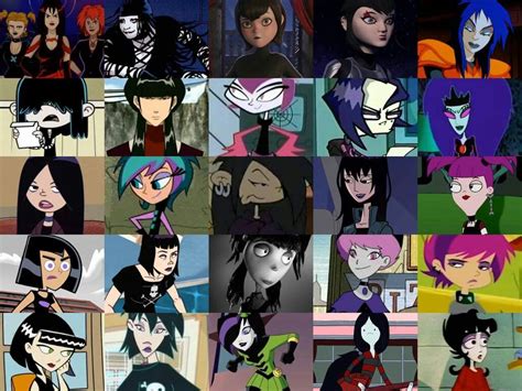 Goth style cartoons, tv series, and movies